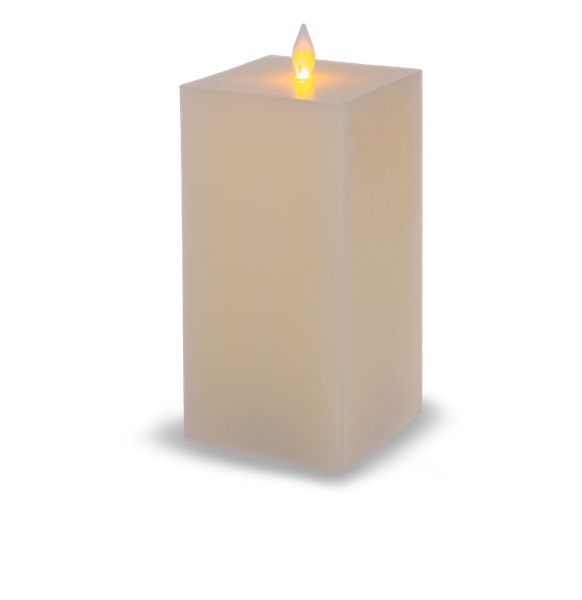 Square Ivory LED Wax Pillar Candle by Ganz ARDP1439