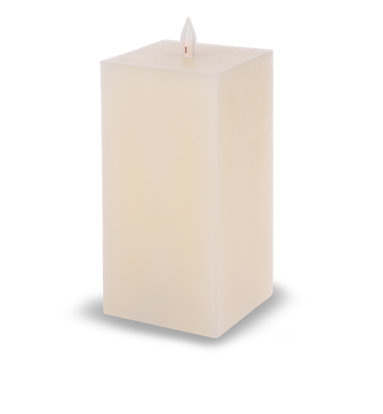 Square Ivory LED Wax Pillar Candle by Ganz ARDP1439