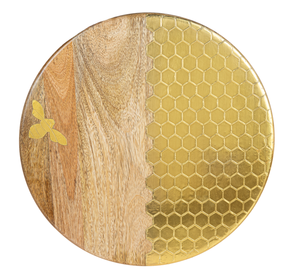 Gold Honeycomb Inlay Lazy Susan by Ganz CB174393