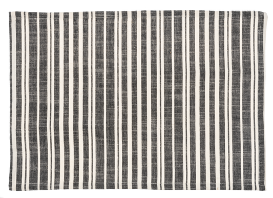 Black & Natural Ticking Stripe Placemat by Ganz CB179899