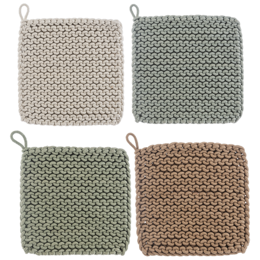 Cotton Crochet Pot Holder (4pc set) by Ganz CB185974