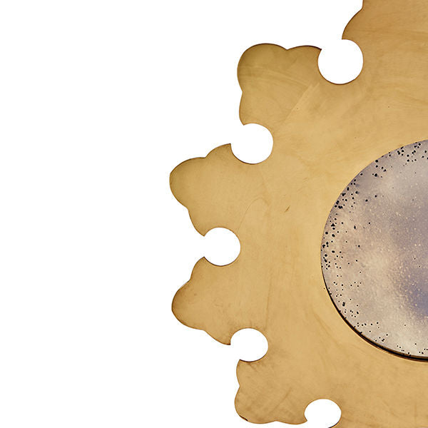 Round Brass Castle Mirror 28