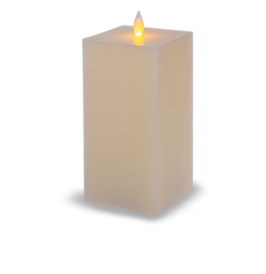 Square Ivory LED Wax Pillar Candle by Ganz ARDP1439