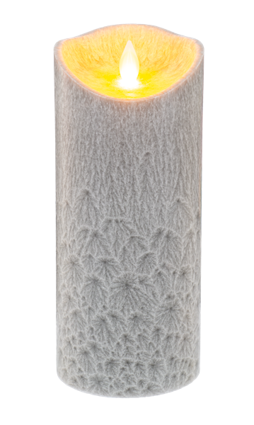 Stone Crystalline LED Wax Pillar by Ganz ARG1399